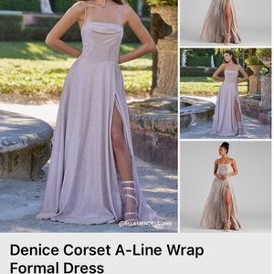 Windsor Elegant Silver Strapless Prom Dress